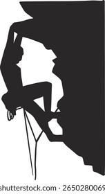 Black Silhouette of People Climbing. Vector Illustration