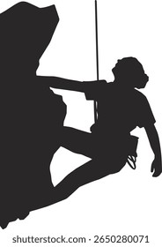 Black Silhouette of People Climbing. Vector Illustration