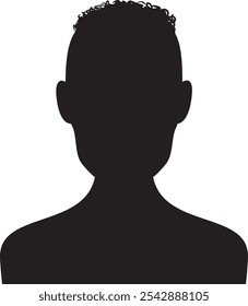 Black silhouette of a person with curly hair creates a sense of anonymity and mystery, symbolizing concepts of privacy, identity, and individuality