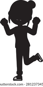 Black silhouette person in