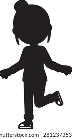 Black silhouette person ice