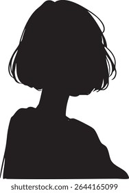 Black silhouette of person with short hair ideal for user profile or avatar.