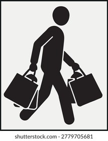 Black silhouette person walking