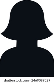 A black silhouette of a person's head, face, and shoulders against a white background.