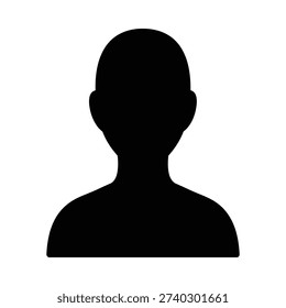 A black silhouette of a person's head and shoulders