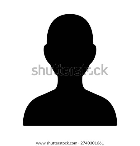 A black silhouette of a person's head and shoulders