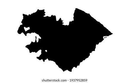 black silhouette of pesaroandurbino city map on white background