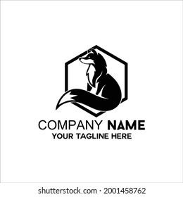 black silhouette pet dog logo vector