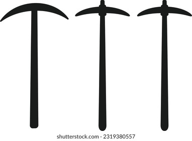 Black silhouette of pickaxe icon vector. pickaxe silhouette
