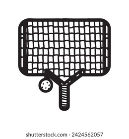 Black silhouette of a Pickleball Net in a white Background.