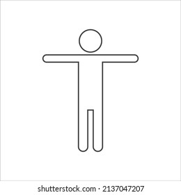 black silhouette pictogram male with open arms vector illustration.