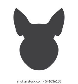 Black Silhouette Of Pig Head On A White Background. Vector Illustration