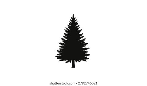 Black silhouette of a pine tree
