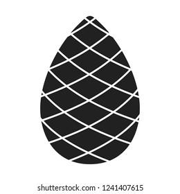 Black silhouette Pinecone icon. A branch of pine from coniferous forests. Element for decoration greeting card for Christmas and the new year.