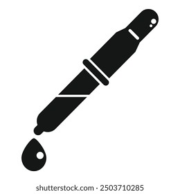 Schwarze Silhouette einer Pipette Tropfflüssigkeit, einfache Art für medizinische oder chemische Design