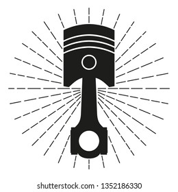 Black silhouette piston engine. Vector illustration.