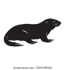 A black Silhouette Platypus animal vactor