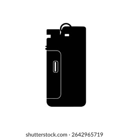 Black silhouette of a pocket lighter design.