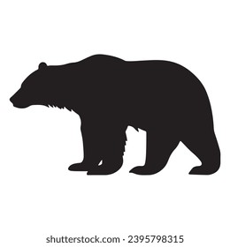 A black Silhouette polar bear animal