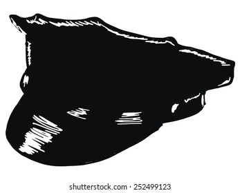 black silhouette of police peaked cap