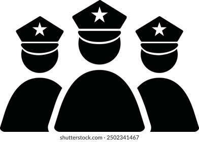 black silhouette of a policeman or security guard without background