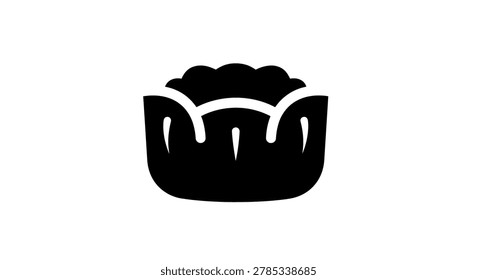 A black silhouette of a popcorn bucket