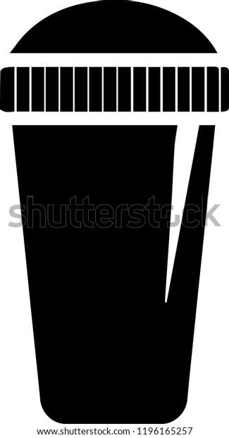 black silhouette portable plastic reusable car\
fruit juice container cup vector\
art