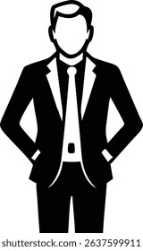 Black silhouette portrait of a middle aged man with transparency