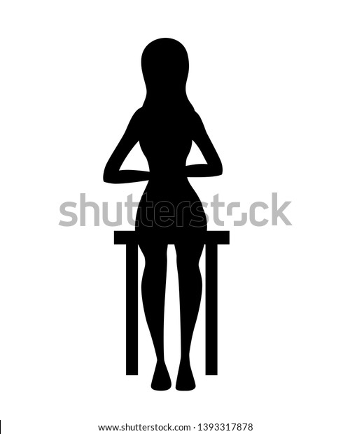 Black Silhouette Pretty Women Sit On เวกเตอร์สต็อก ปลอดค่าลิขสิทธิ์ 1393317878 Shutterstock 1678