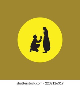 Black silhouette propse vector art.. This is an editable and printable vector  eps file.
