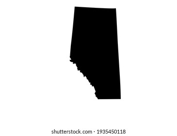 black silhouette of the province of Alberta in Canada on a white background