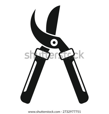 Black silhouette of pruning shears used for horticulture and garden work