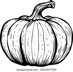 black silhouette of pumpkin without background