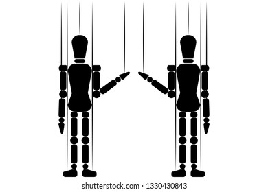 Black silhouette of a puppet.