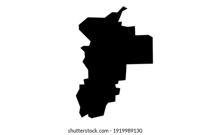 black silhouette of Putra Jaya map in malaysia on white background