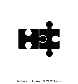 black silhouette puzzle pieces interlocking demonstrating connection and fitting together