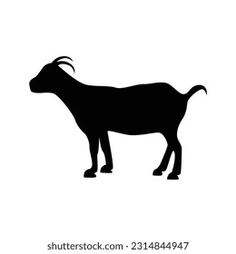 Black silhouette of qurban goat eid al adha