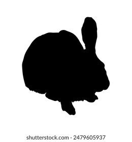 black silhouette of a rabbit	