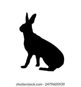 black silhouette of a rabbit	