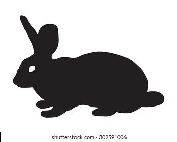 black silhouette of rabbit