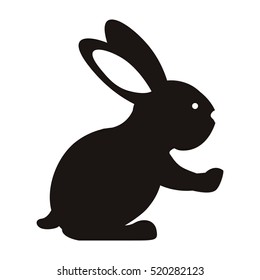 black silhouette rabbit with long ears