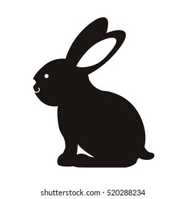 black silhouette rabbit with long ears