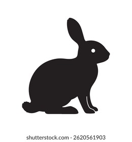 Black silhouette of a rabbit vector 