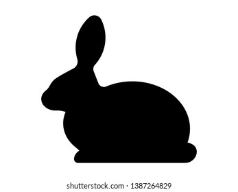 Black silhouette of a rabbit. Vector isolated icon, template or element.