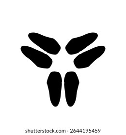 Black silhouette of raccoon prints isolated on white
