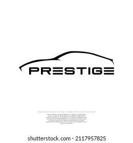 Black Silhouette Racing Car Design Logo For Prestige Brand