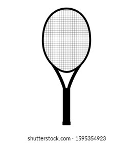 Black Silhouette Racket. Illustration of Isolated Vector on a White Background