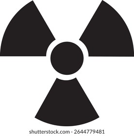 Ícone de aviso de risco de radiação de silhueta preta