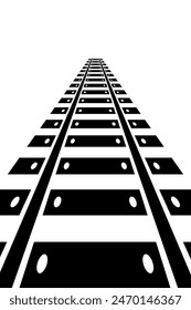 Black silhouette of a railroad on a white background