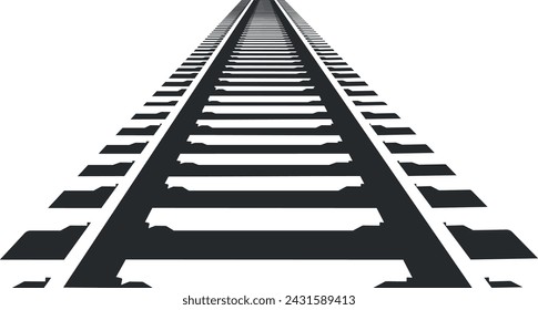 black silhouette of a railway without background